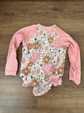 Caden Lane Long Sleeve Boho Print Rash Guard with Front Zipper 2T